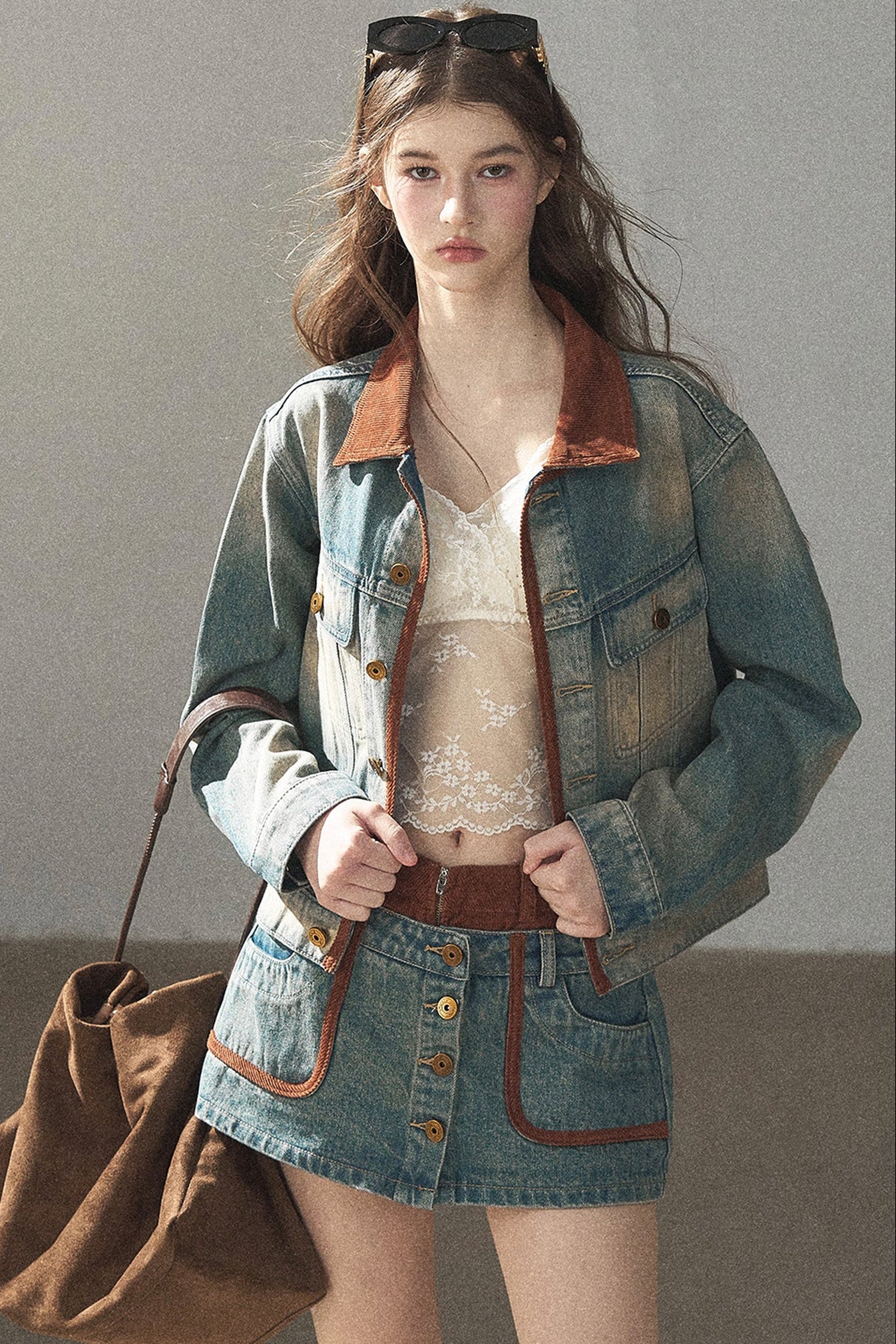 Denim Jacket & Skirt Suit Set-Up