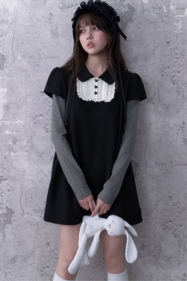 Ruffled Bib Doll Collar Dress
