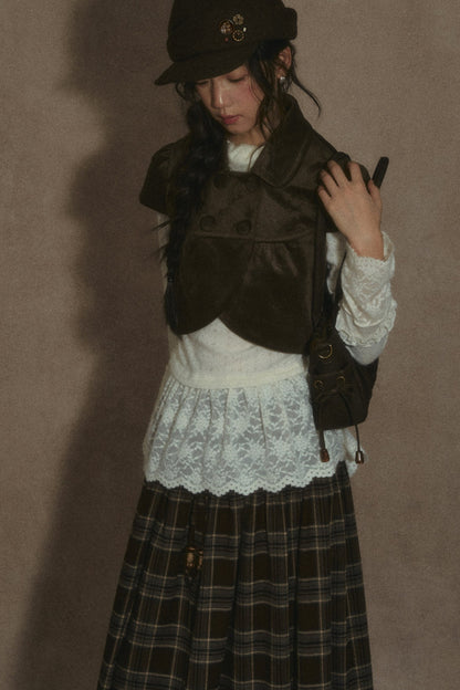 Gilet vintage croisé à revers