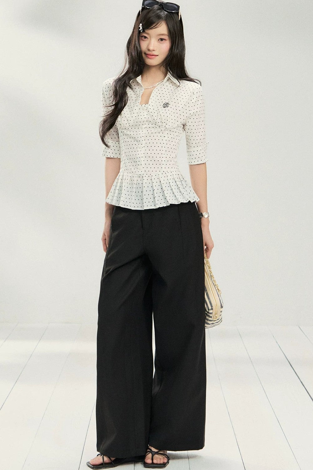 Blusa a pois con volant