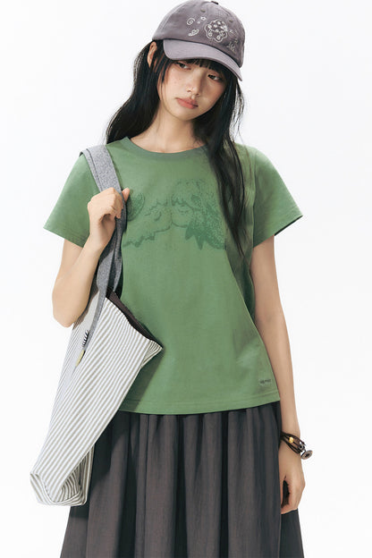Strickbluse mit Kuss-Print