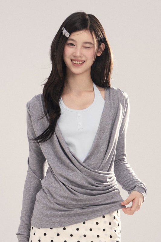 Layered-Look Long-Sleeve Top