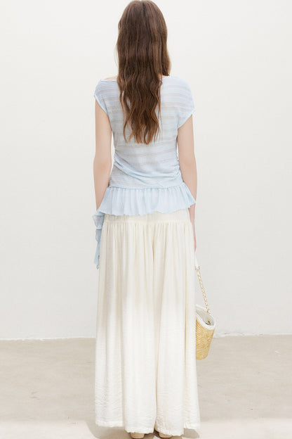 Hose mit hoher Taille und Rüschen