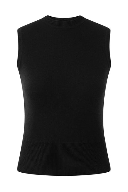 Layered Round Neck Knitted Sweater Vest