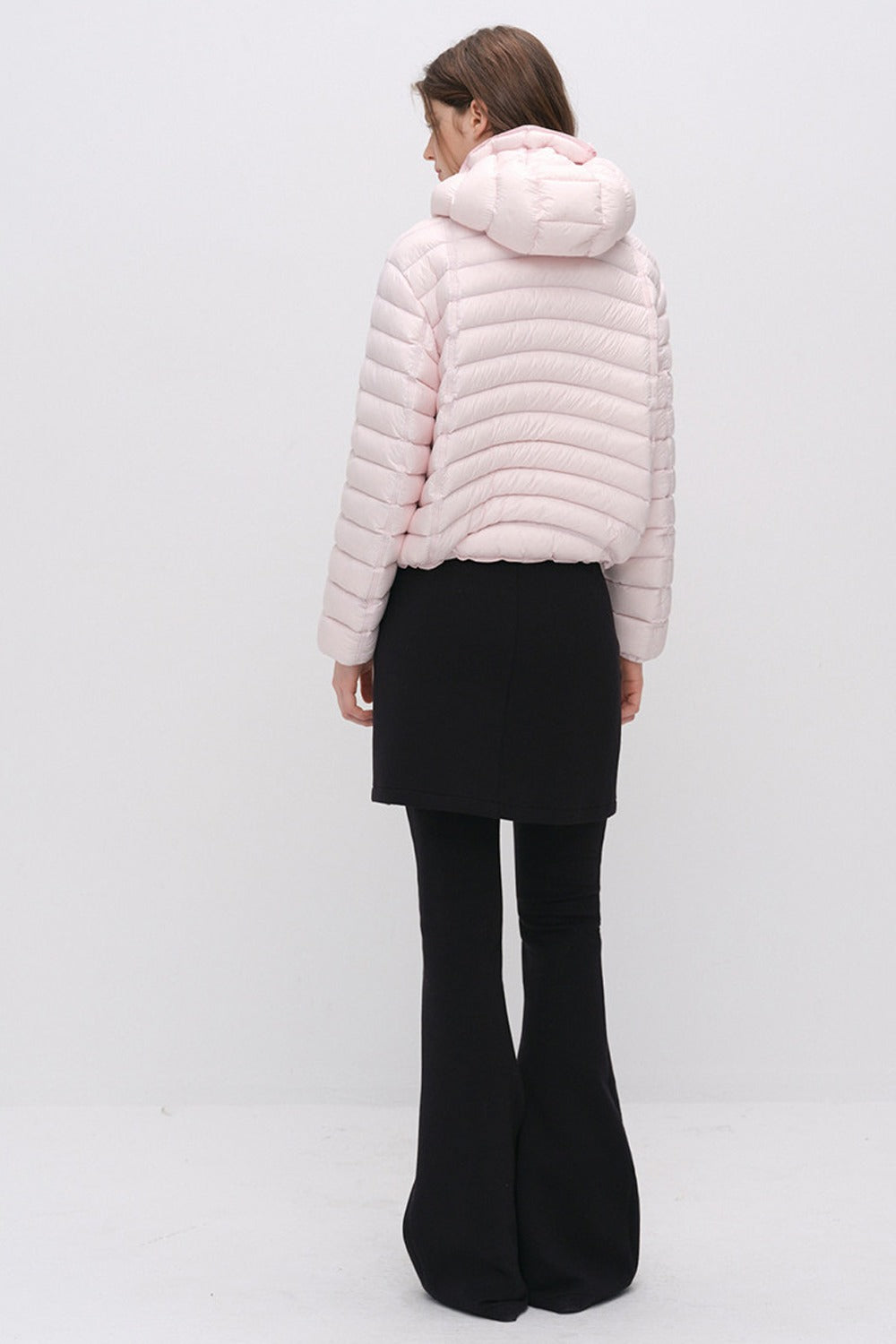 Layered-Look Slit Skirt-Style Flared Pants