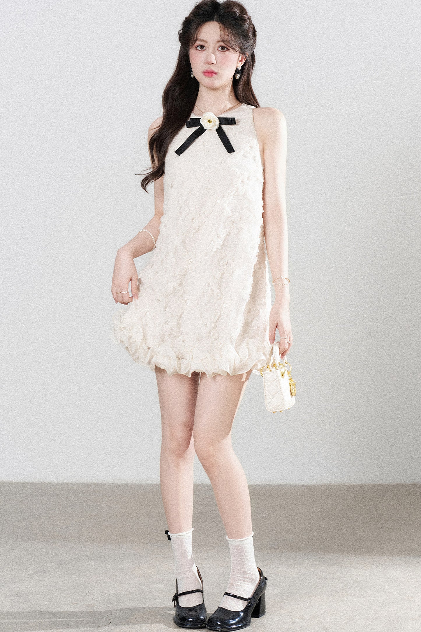 Apricot Neckholder-Kleid