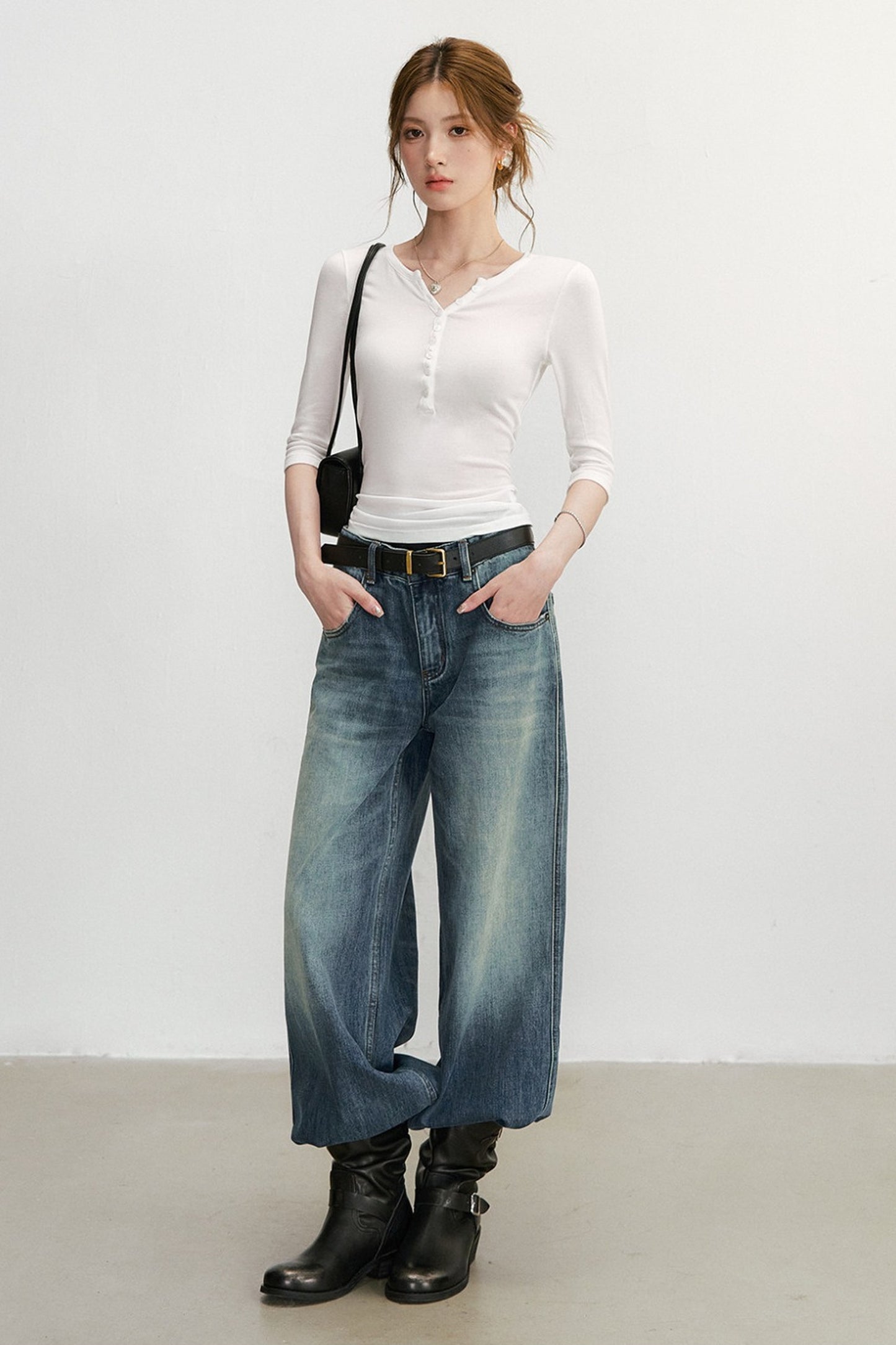 Vintage Washed Denim Pants
