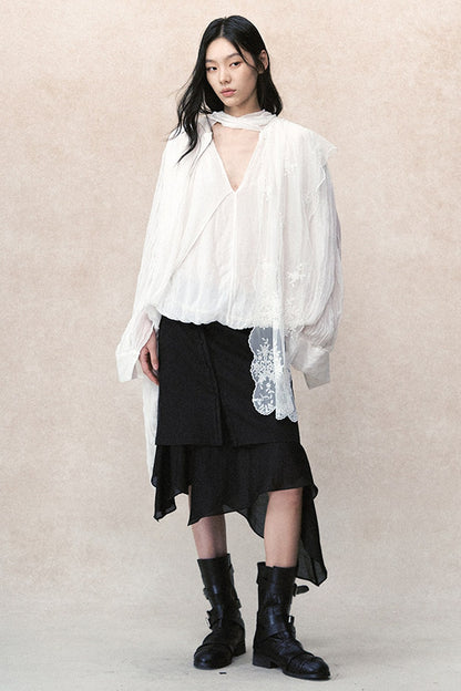 Detachable Ruffle Skirt and Trousers Set