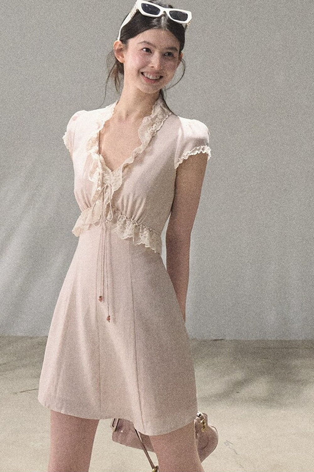Lyocell Linen Lace Dress Set