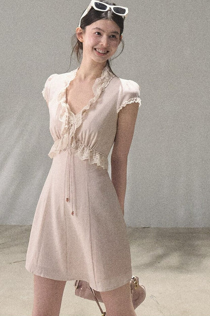 Lyocell Linen Lace Dress Set