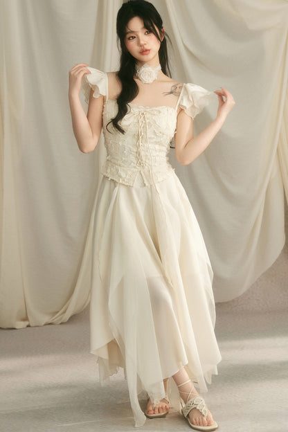 Irregular Hem Flutter Dress