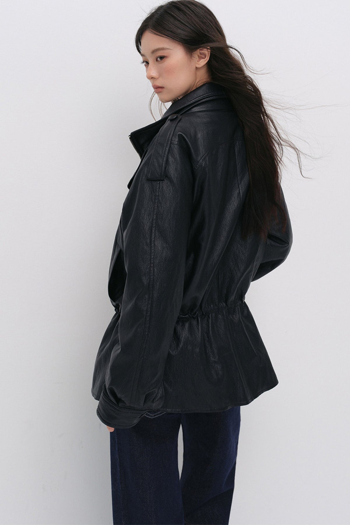 Detachable Down PU Leather Jacket