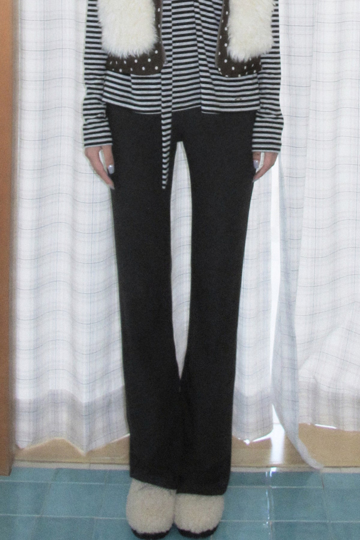 High-Waisted Striped Flared Pants