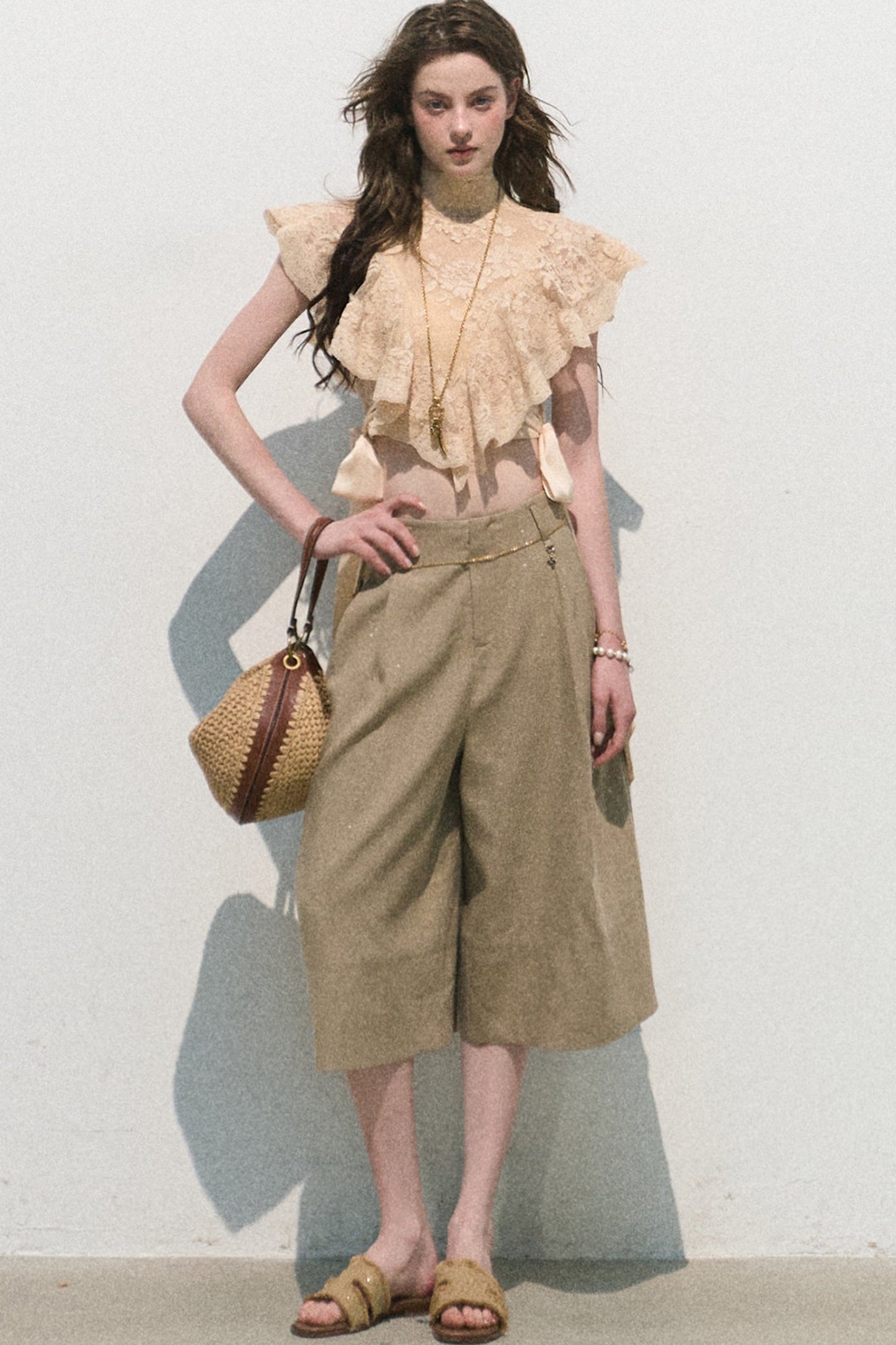 Colorful Lyocell Linen Capri Pants