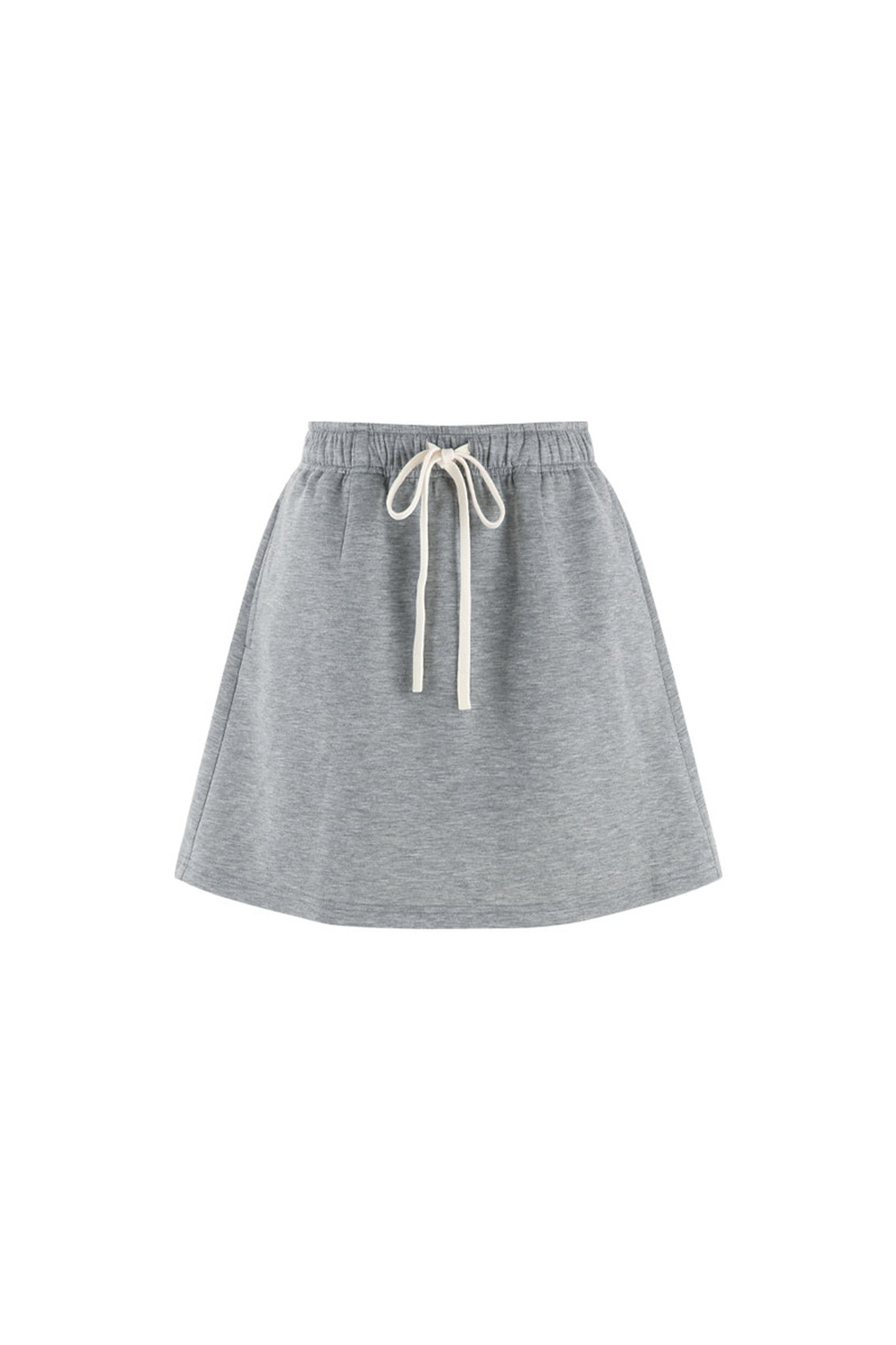 Gray Doll Collar Short-Sleeve Top and Skirt Set-Up