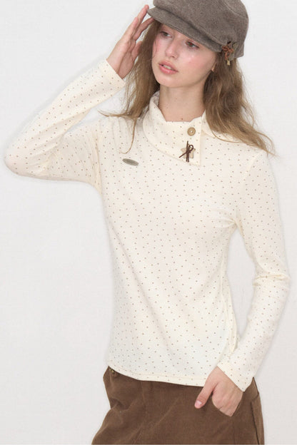 Starry Dots Asymmetrical Knit Top