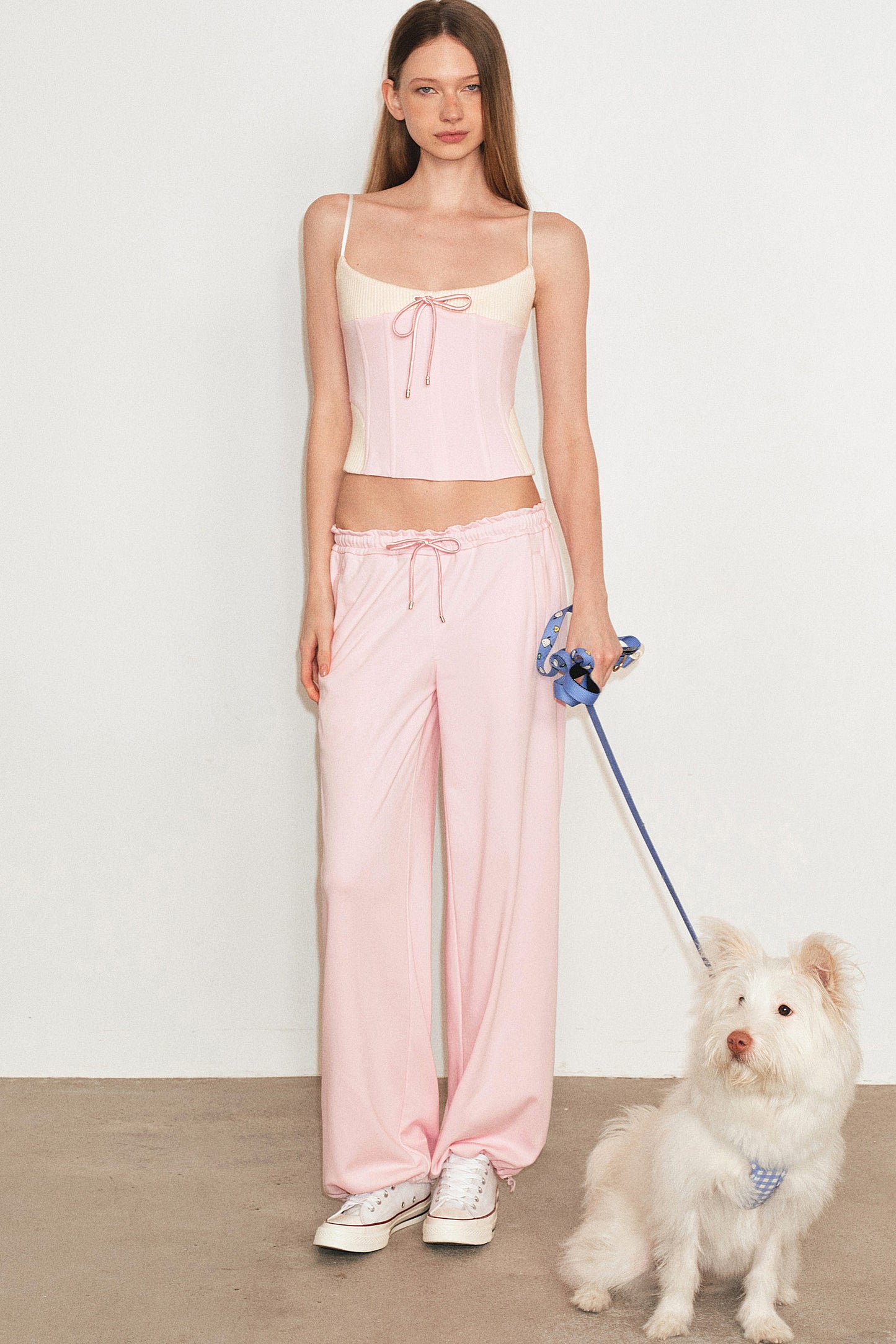 Slim-Fit Color-Block Camisole and Pants Set-Up
