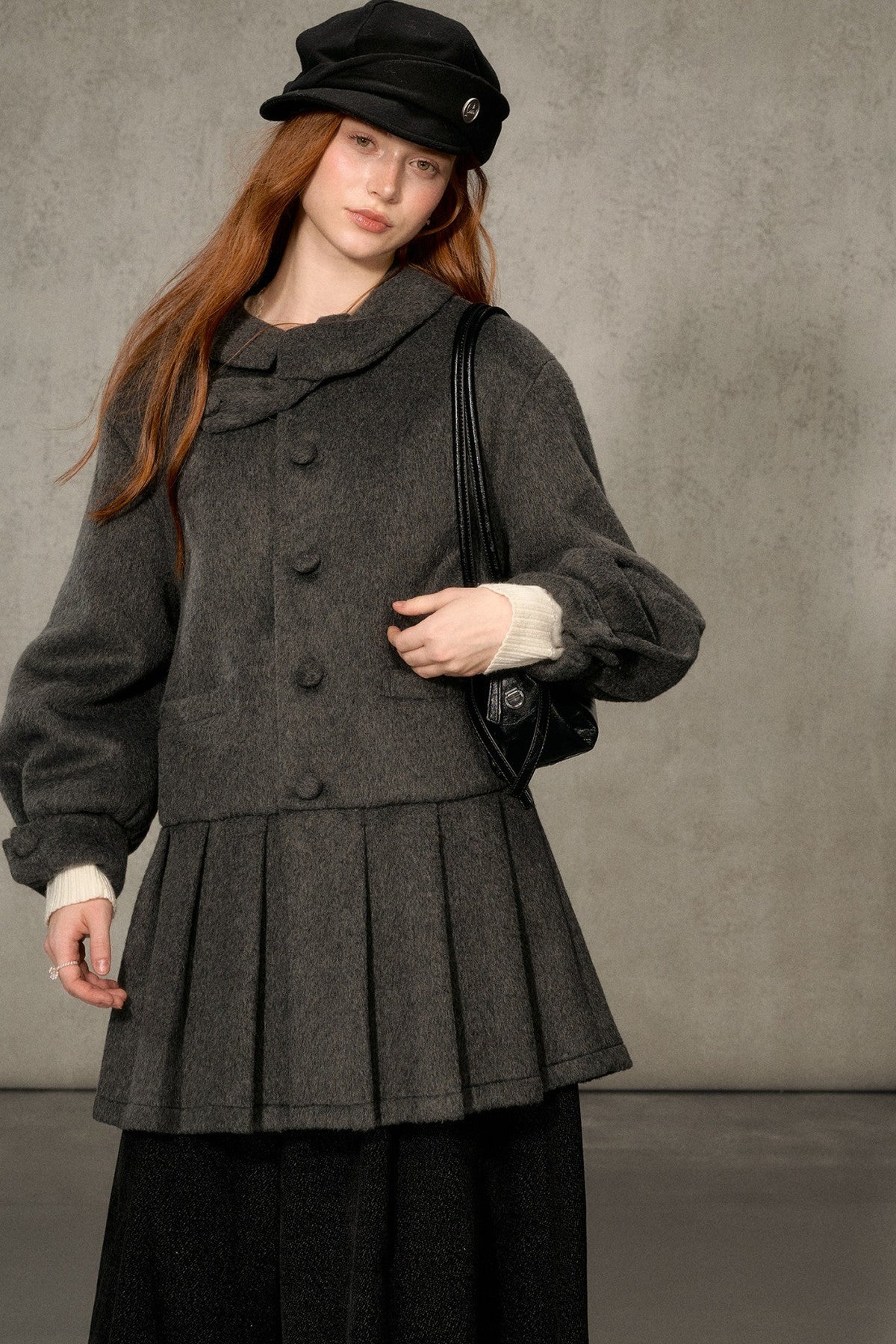 White Tea Letterhead Wool Blend Coat