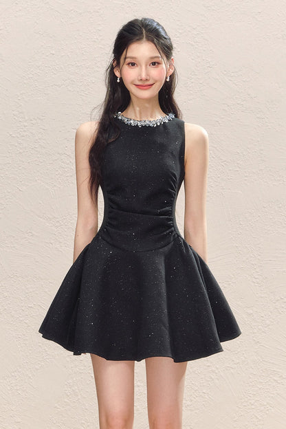Sequined Jacket and Little Black Dress Set