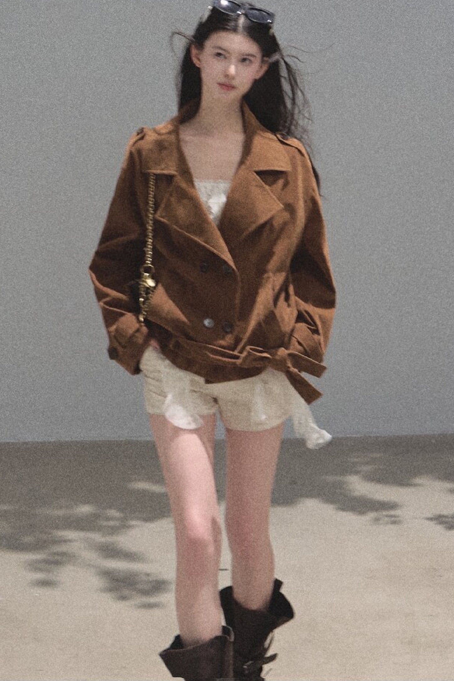 Slim-Fit High-Waisted Suit Shorts