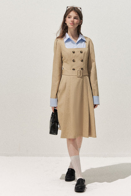 Retro Two-Piece Trench Dress