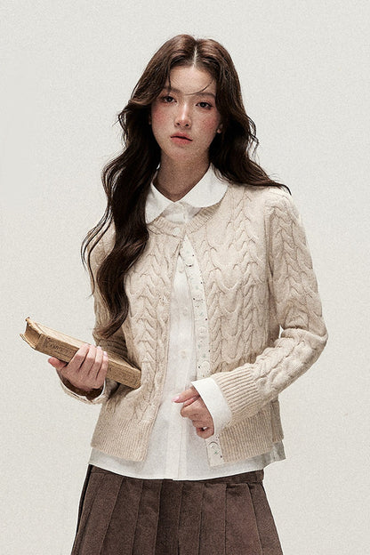 Plaid Layered-Look Knit Top