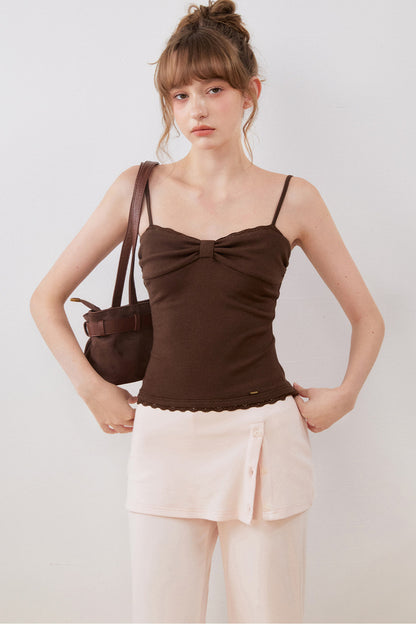 3D Bow Lace Trim Camisole