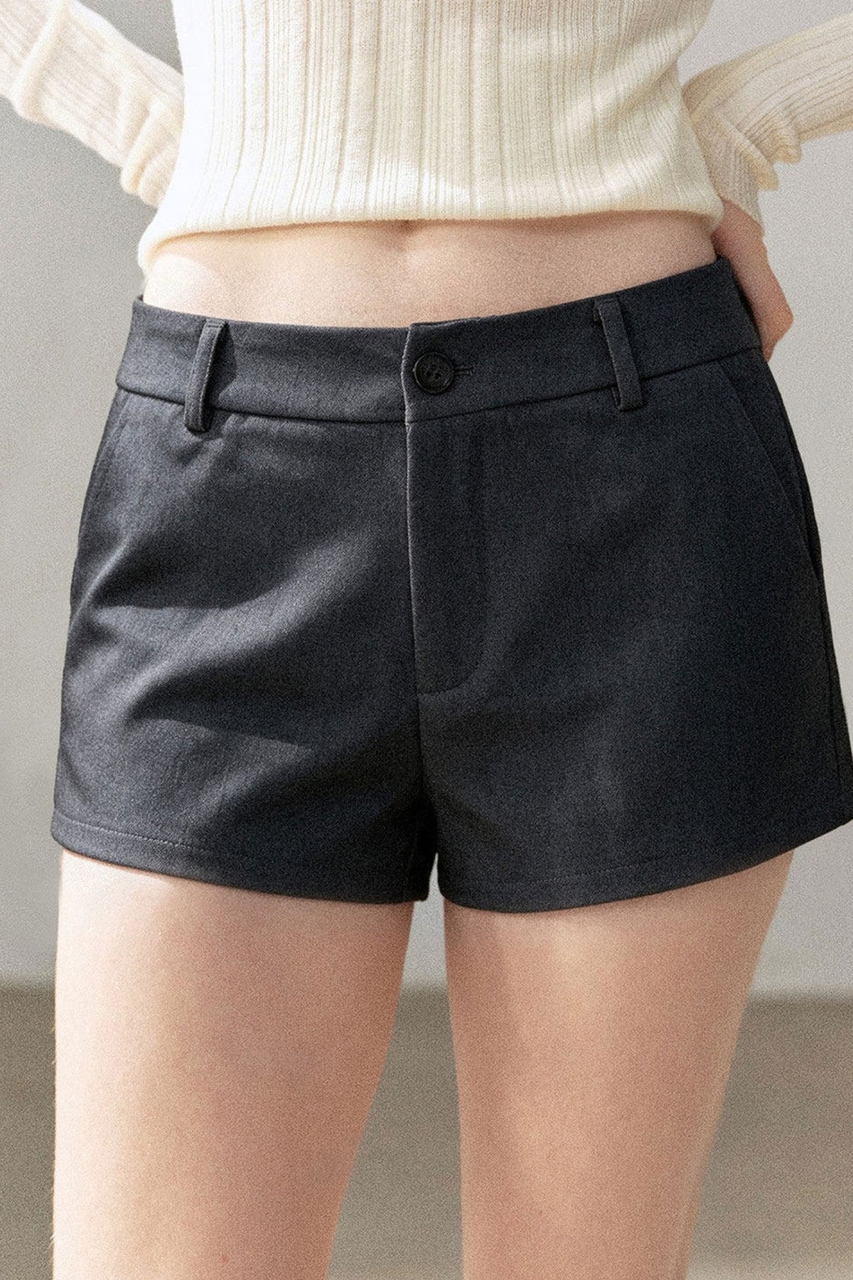 Dark Rock Gray Blazer and Shorts Set-Up
