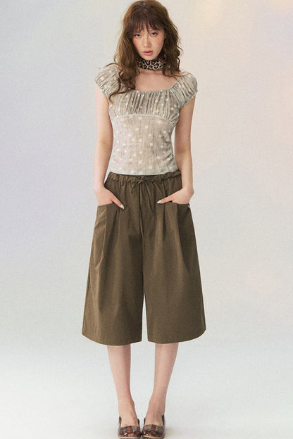 Polka Dot Pleated Camisole