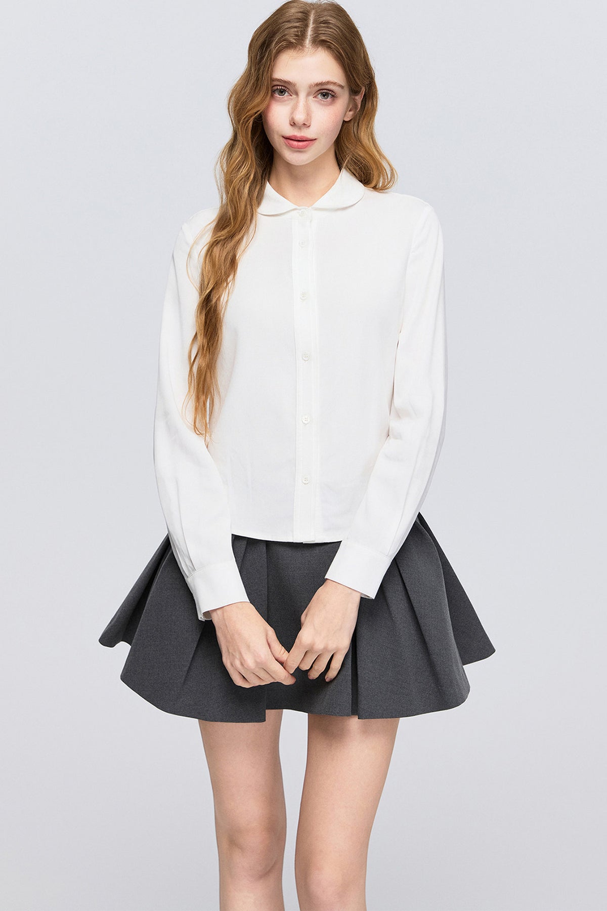 White Doll Collar Shirt