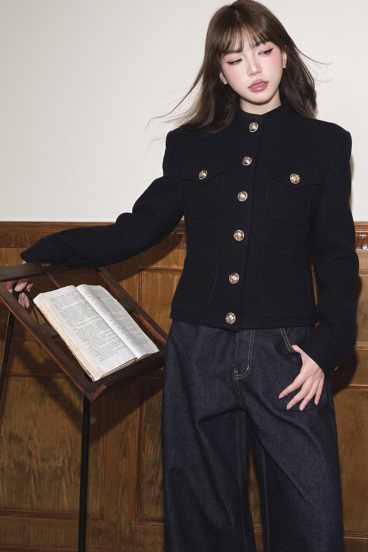Woolen Tweed Jacket and Skirt Set-Up