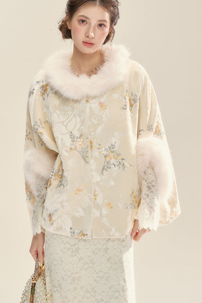 White Dew Frost Jacket and Long Dress Set-Up