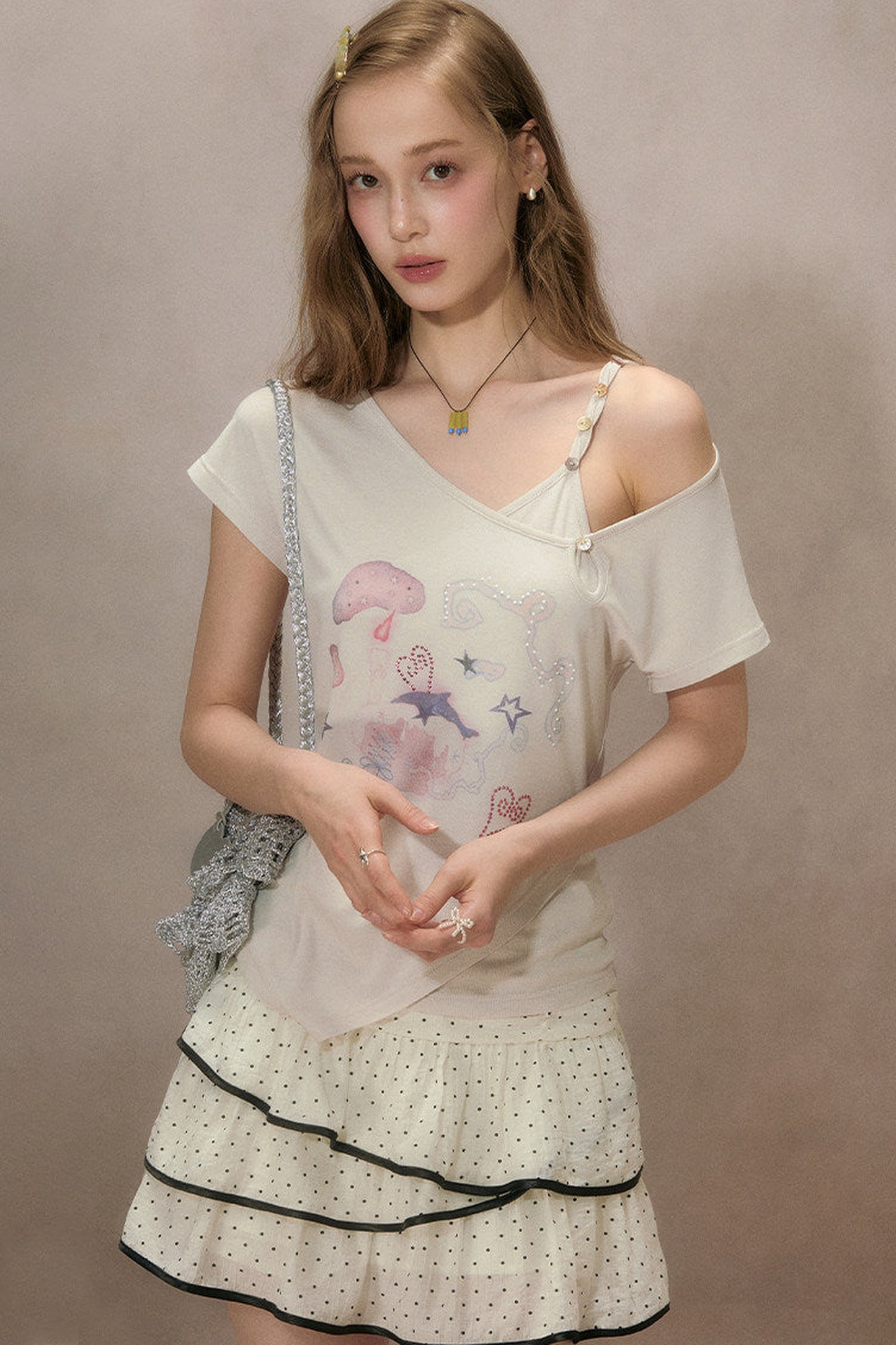 Sternenlicht-Traum schulterfreies T-Shirt
