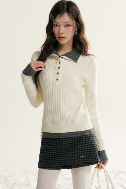 Color-Block Layered-Look Sweater