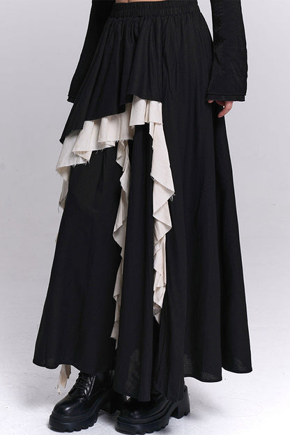 Ghostly Irregular Black Skirt