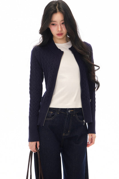 Long Sleeve Knitted Cardigan and Pants Set-Up