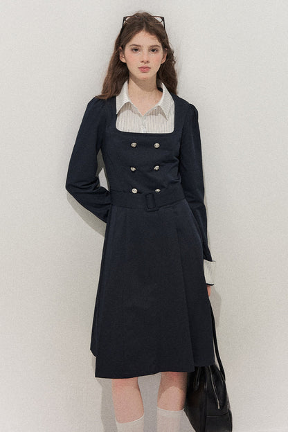 Retro Two-Piece Trench Dress
