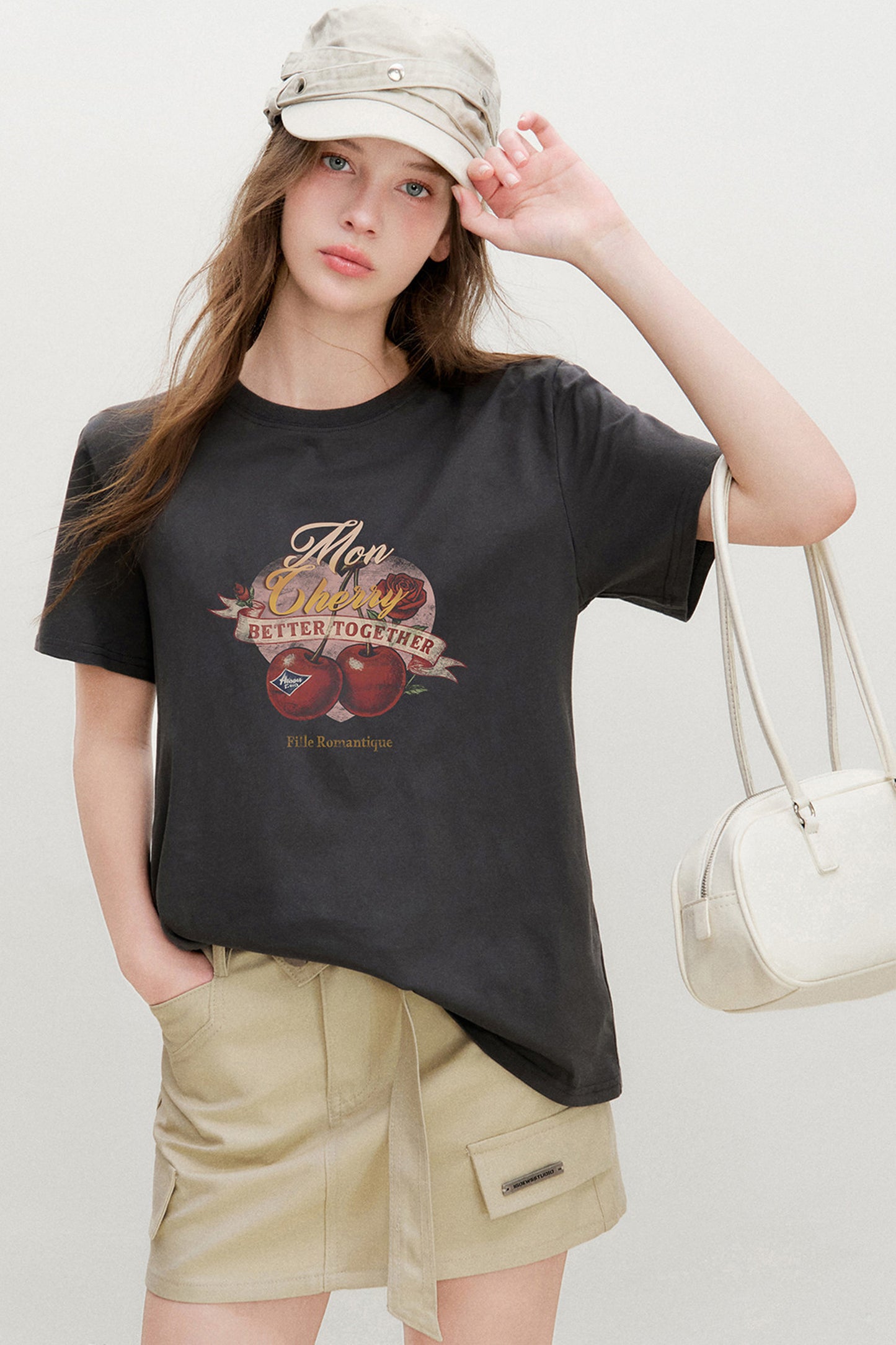 Retro Cherry Distressed Top