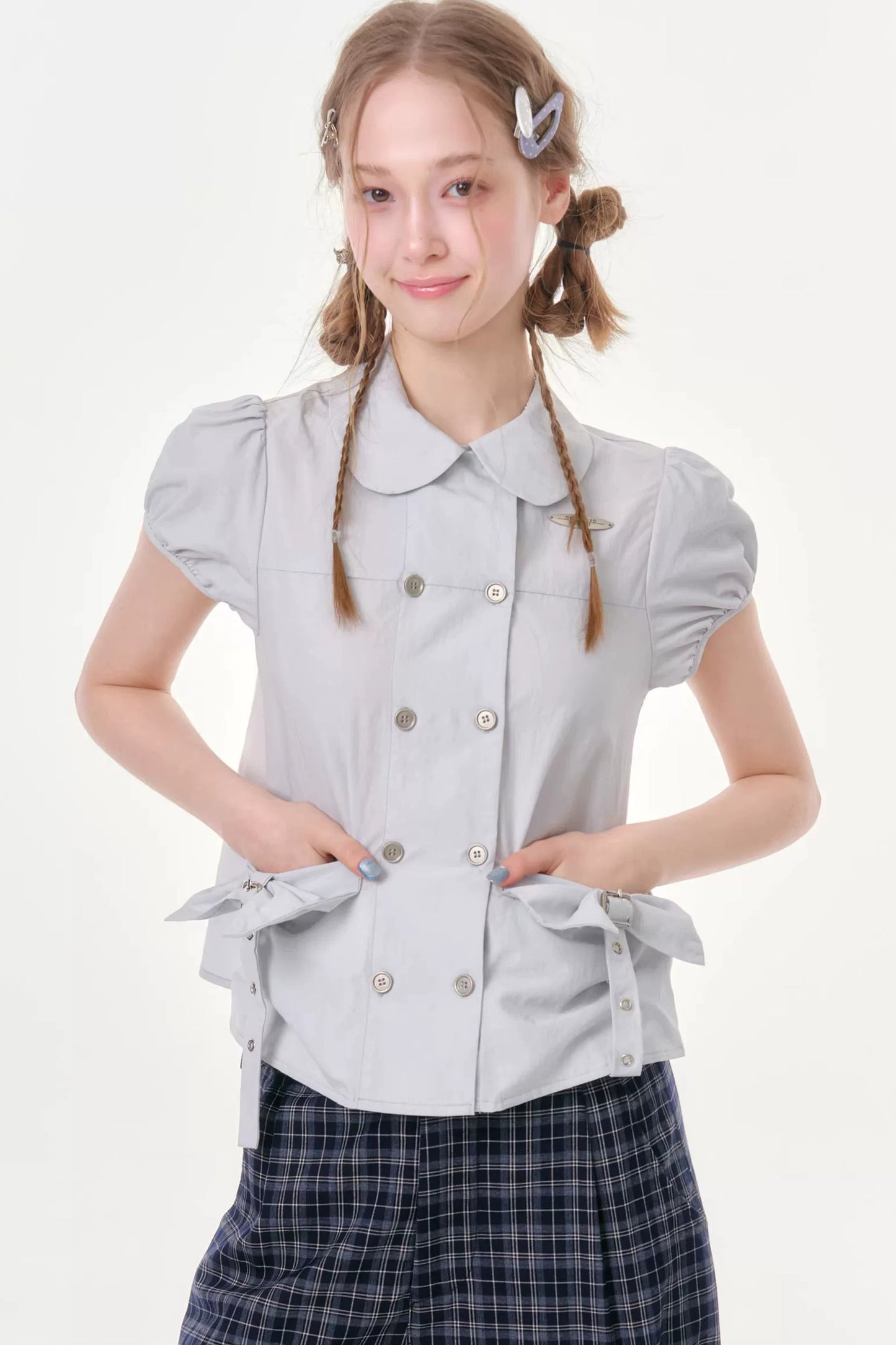 Misty Bow Puff Sleeve Blouse