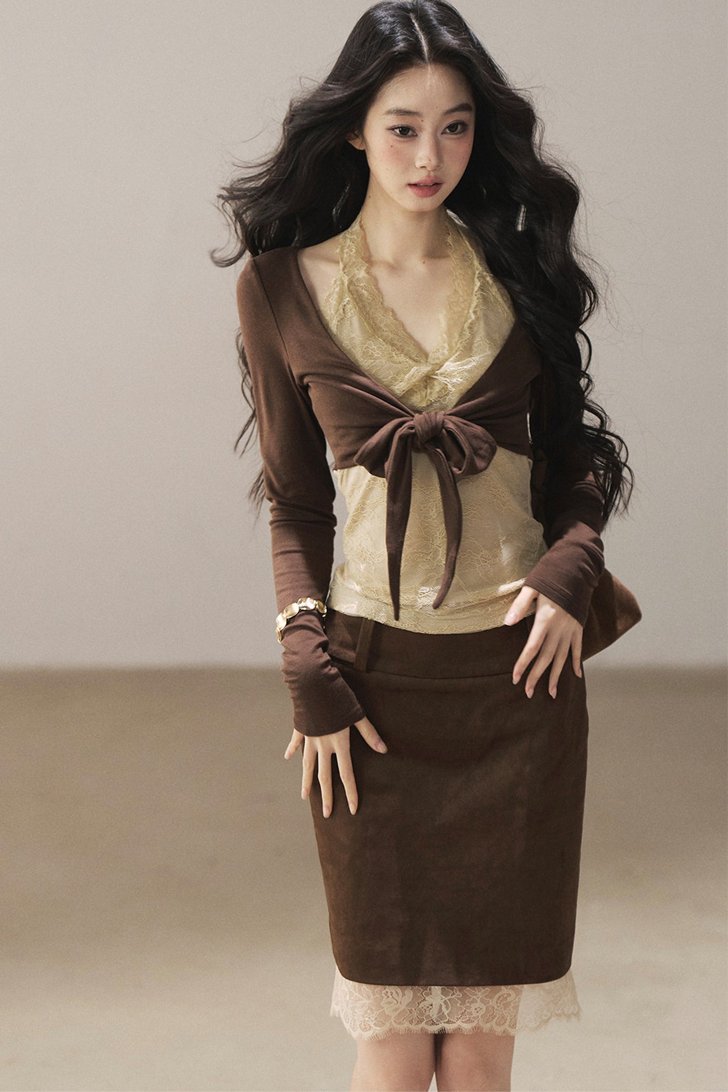Layered-Look Lace T-Shirt