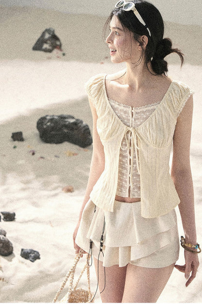 Soft Gauze Lace Blouse