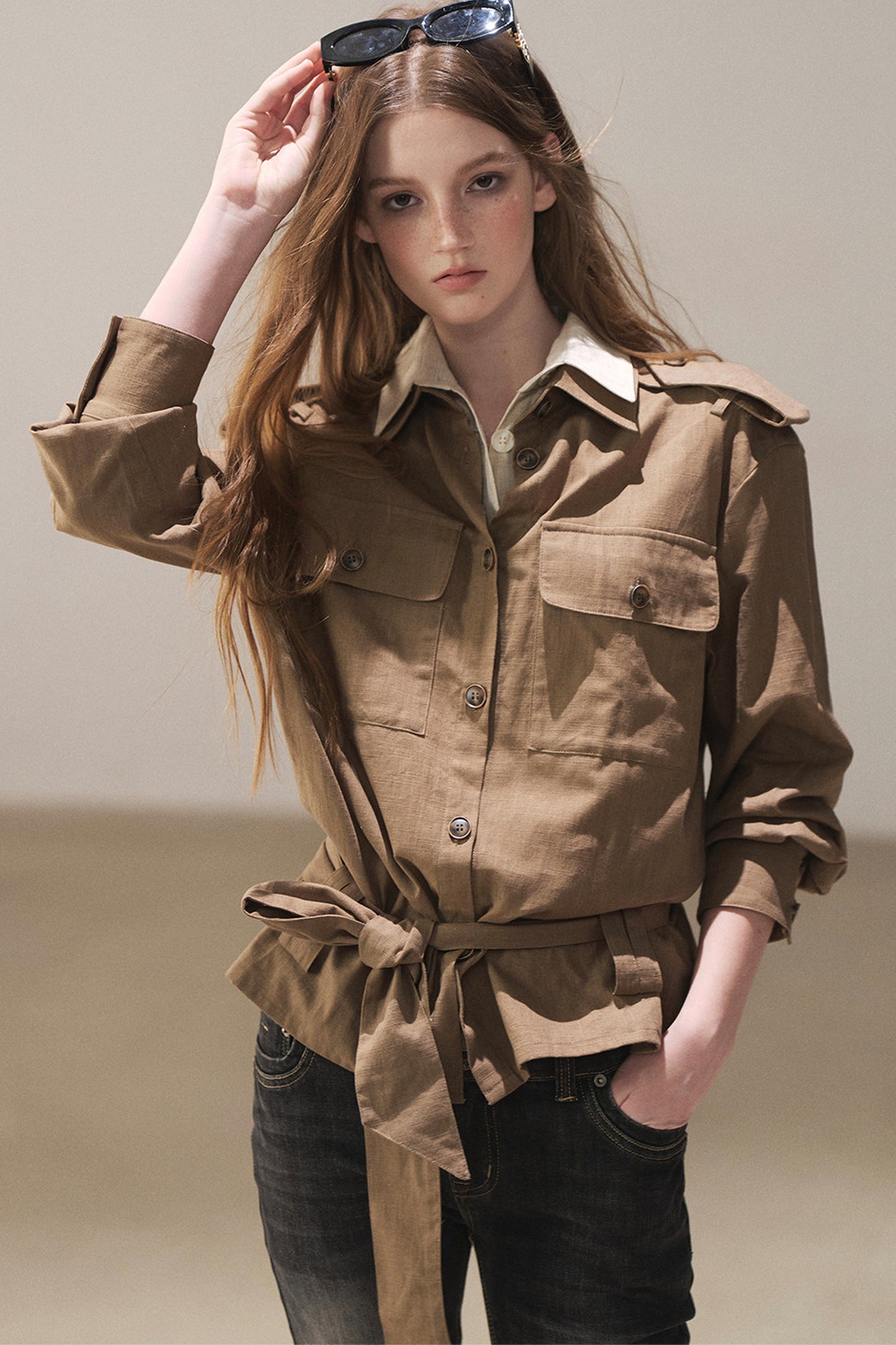 Linen Belted Shirt
