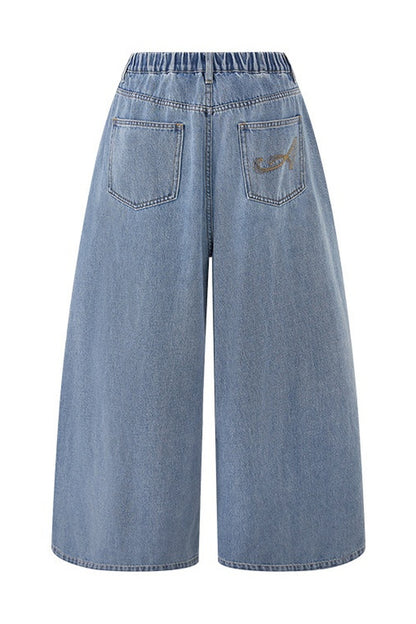 Pantaloni in denim a vita bassa
