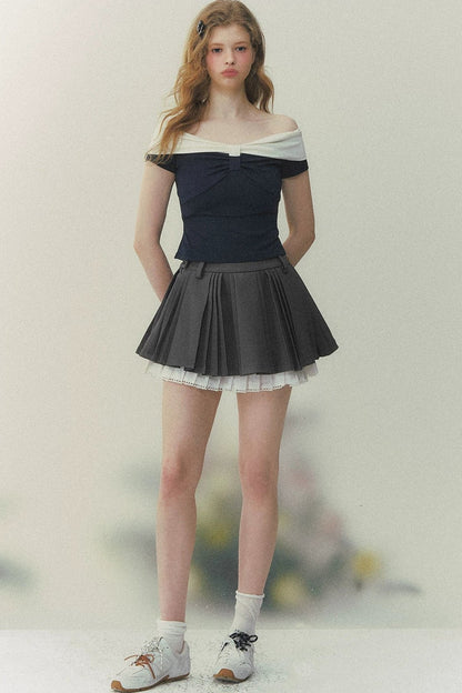 Retro Knit Short Sleeve Top