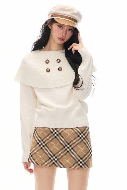Skirt and Shawl Knit Top Set-Up