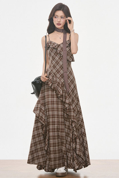 Petite Suede Blazer and Plaid Dress Set-Up