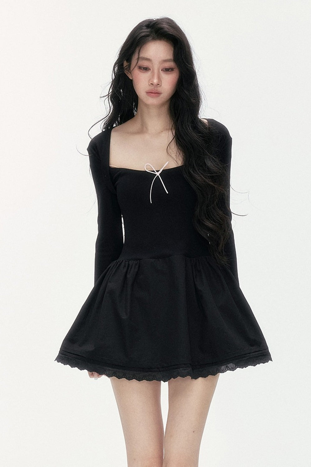 Lace Patchwork Knit Dress
