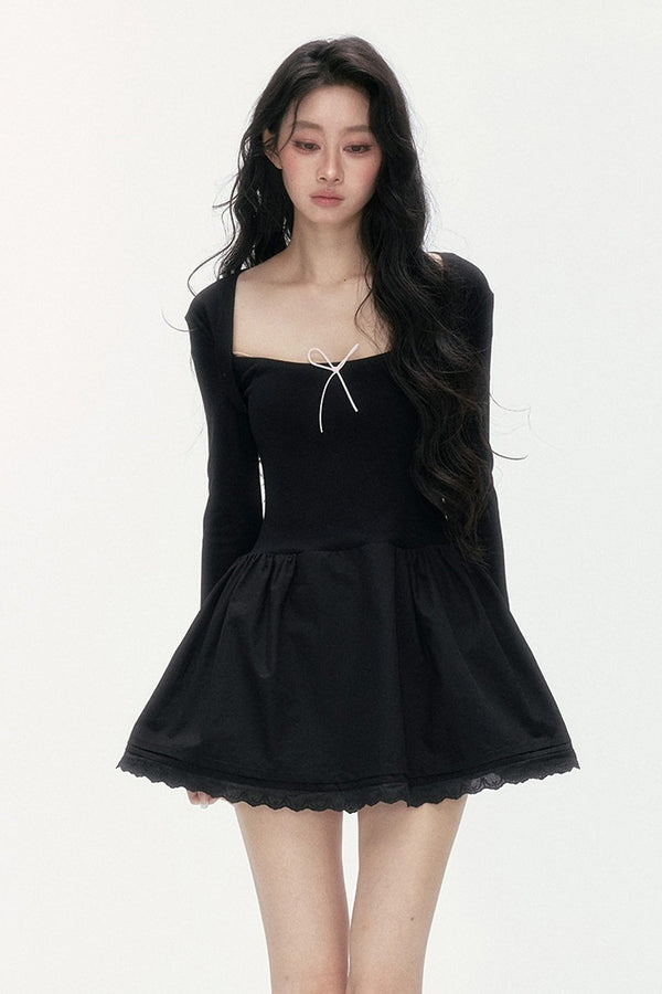 Lace Patchwork Knit Dress