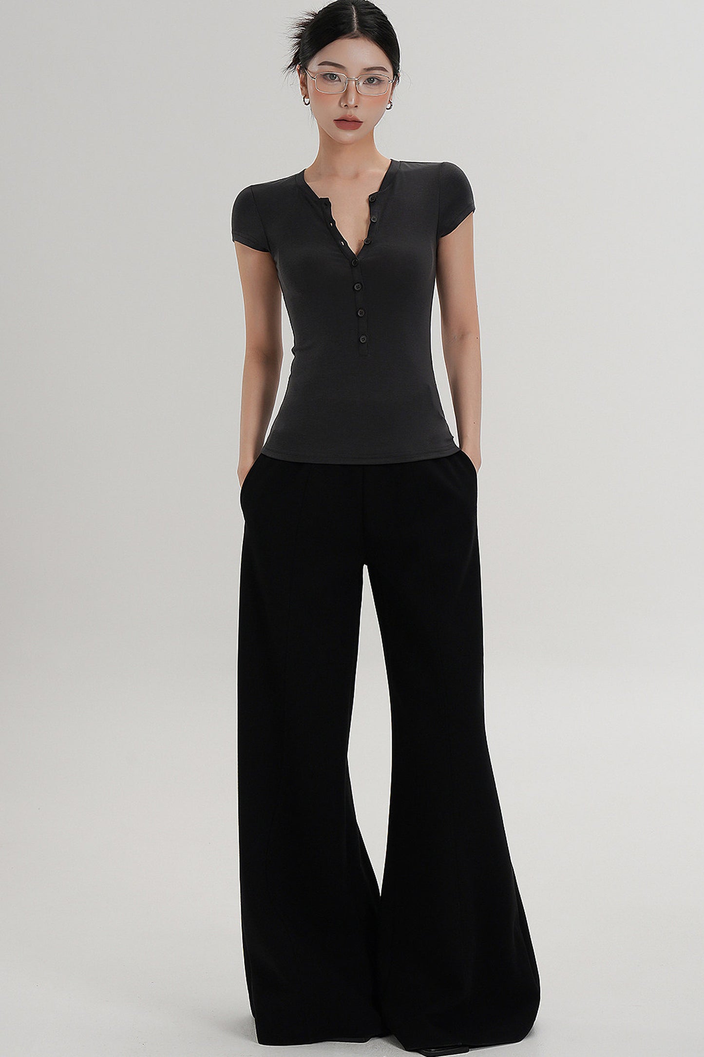Pantaloni svasati eleganti a vita alta