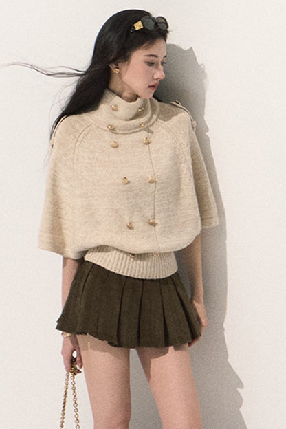 Lyocell High-Waisted Pleated Skirt